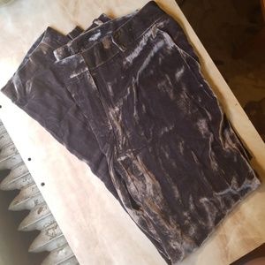 NWT Elle Tahari silk velvetine pants, coal, sz. 10